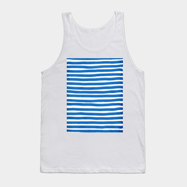 Blue and white stripes, watercolor Tank Top by craftydesigns